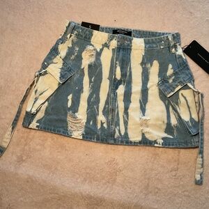 American Bazi Mini Skirt- Acid Wash